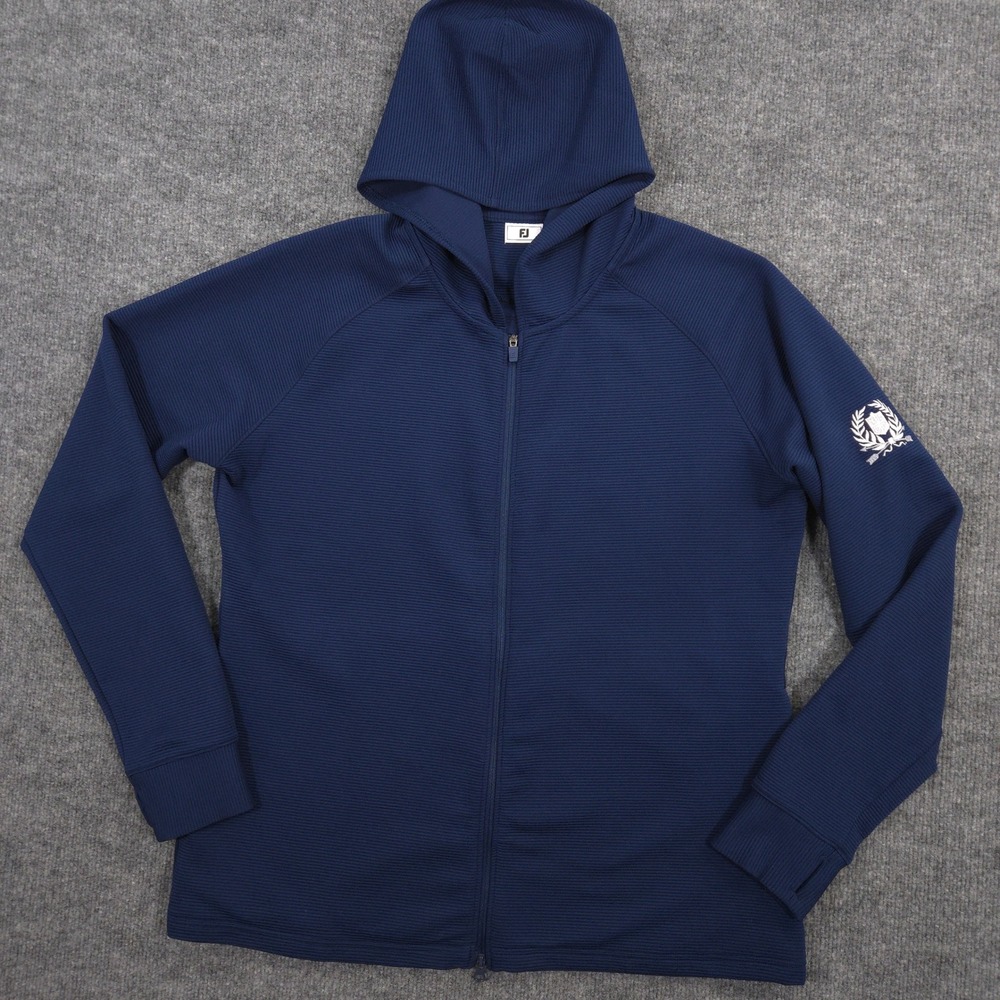FootJoy Full-Zip Ottoman Hoodie Womens‎ L Blue Nabnasset Lake Country Club Golf